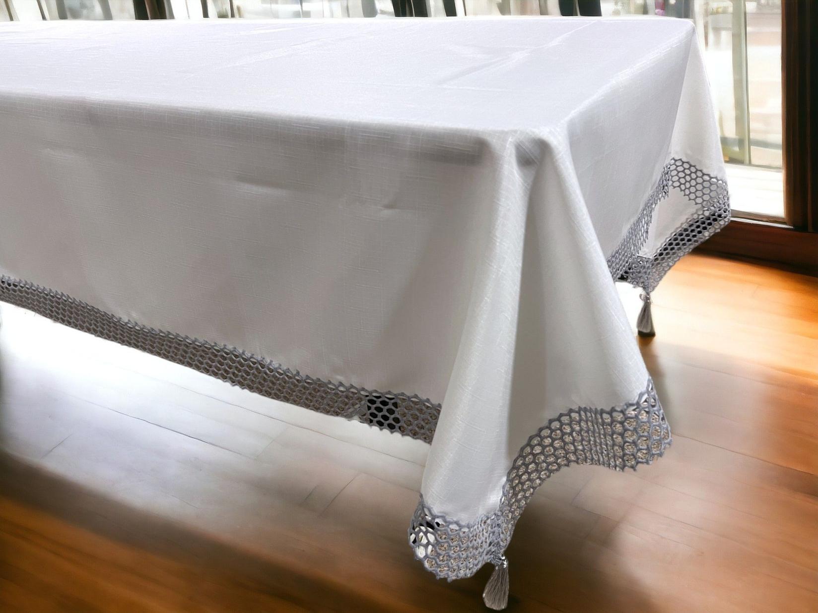 Stolnjak File160x220cm D3, Sivo-beli