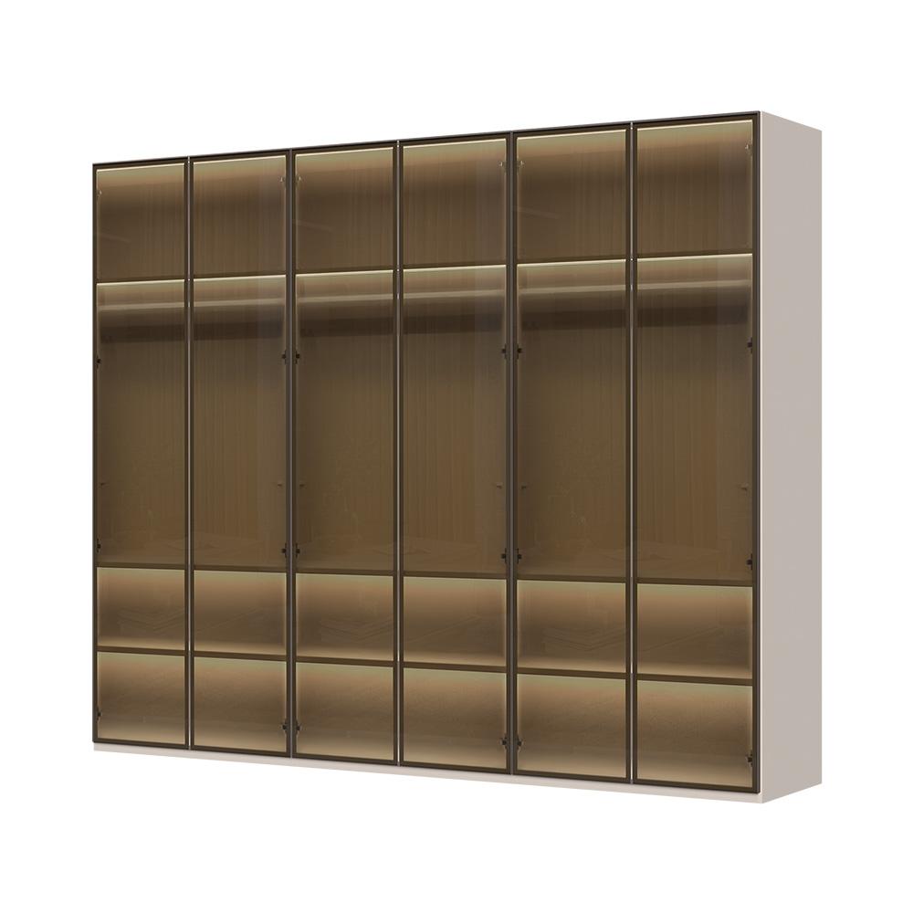 JELA Plakar sa aluminijumskim ramom P6-6AL - Kolekcija Opera - Kašmir mat lak/AL Ram kašmir - 272x224x56cm