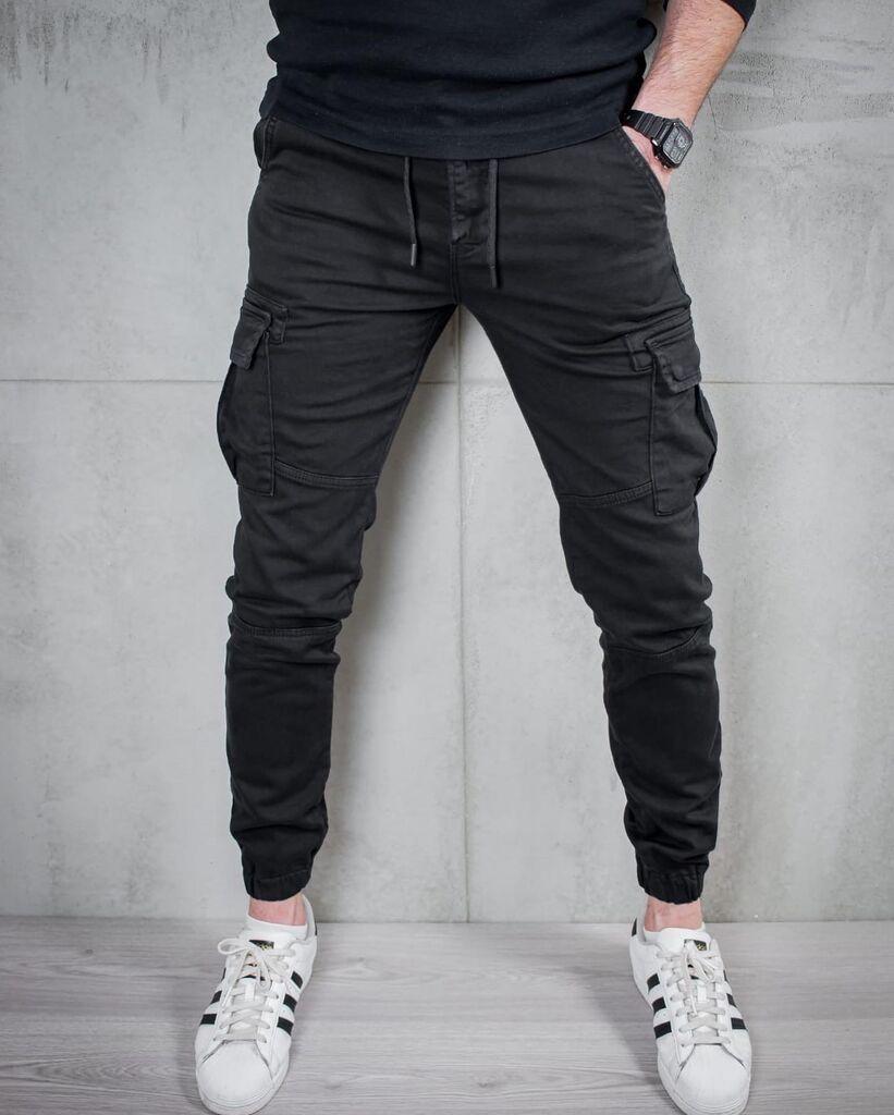 Denistar Muške pantalone 100-2541-2, Kargo, Crne