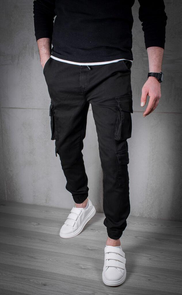 Denistar Muške pantalone 100-2599, Kargo, Crne