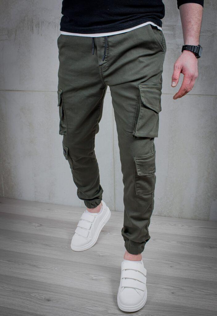 Denistar Muške pantalone 100-2599-1, Kargo, Maslinasta