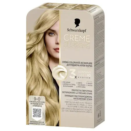 Schwarzkopf Farba za kosu Creme supreme,  9-0 natural light blonde