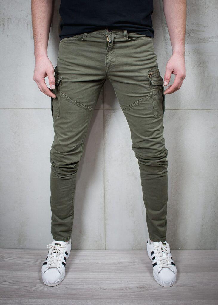 Denistar Muške pantalone 100-2548-1, Kargo, Maslinaste