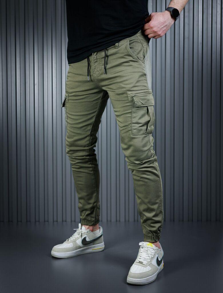 Denistar Muške pantalone 100/2541, Kargo, Maslinaste