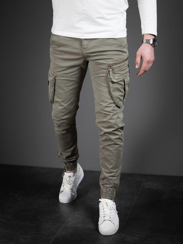 Denistar Muške pantalone 100/2708, Kargo, Maslinaste