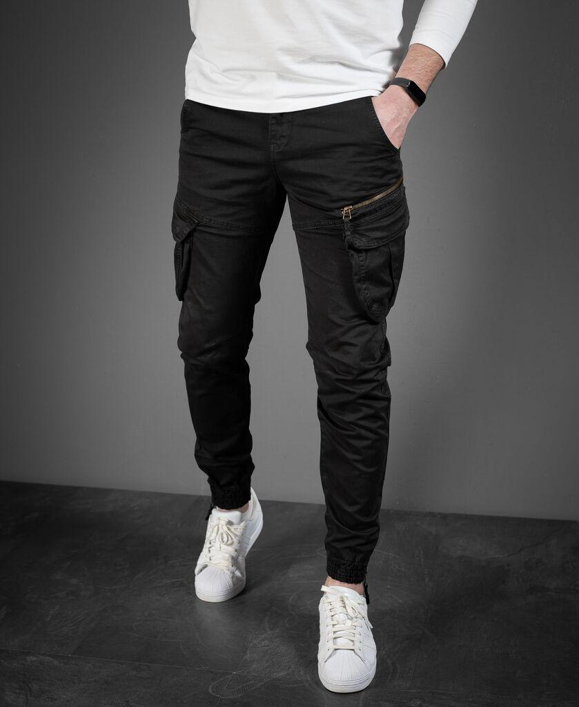 Denistar Muške pantalone 100/2708, Kargo, Crne