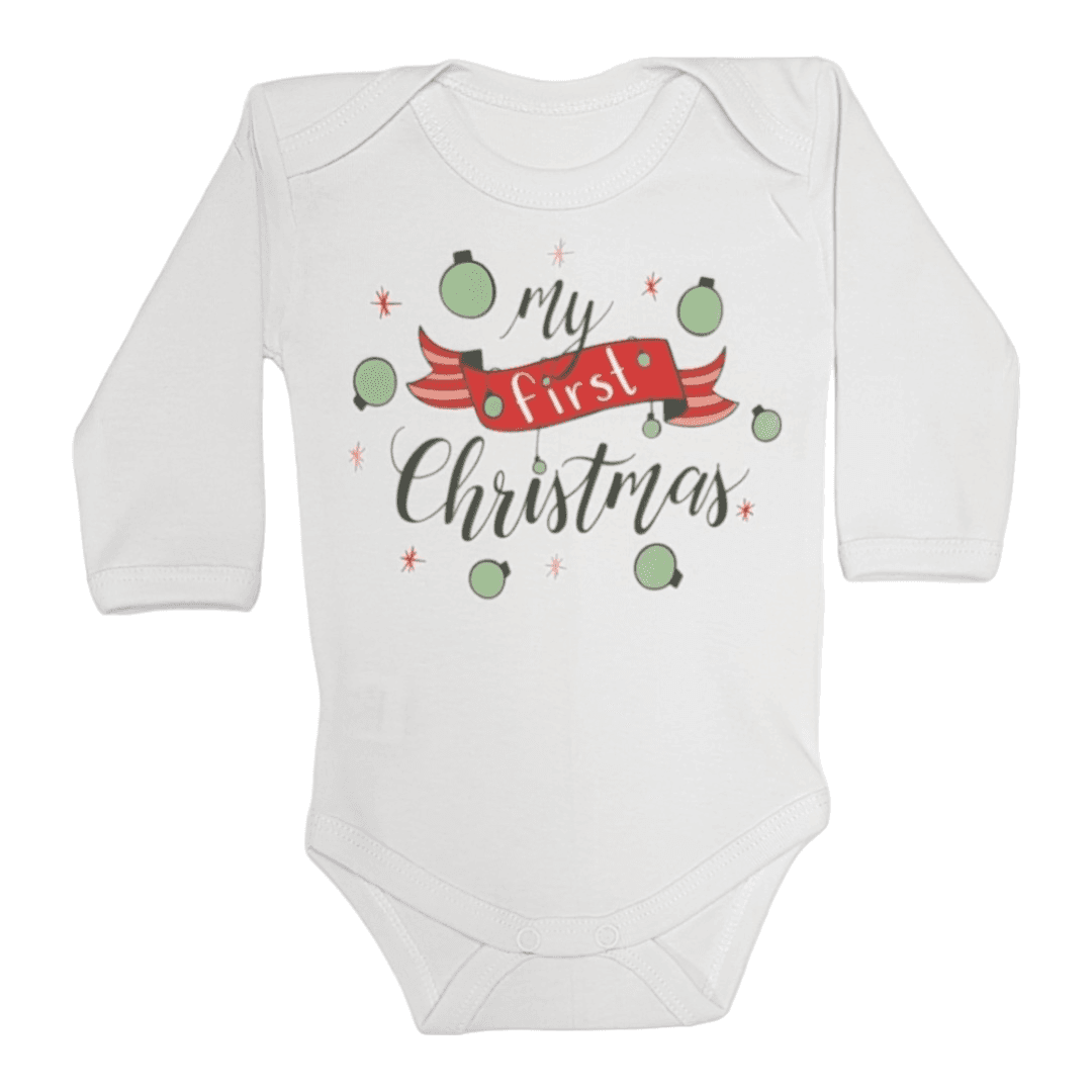 CORALL Novogodišnji bodi za bebe, Beli