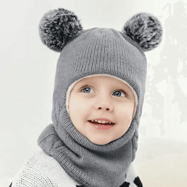 Pletena dečija kapa, Siva