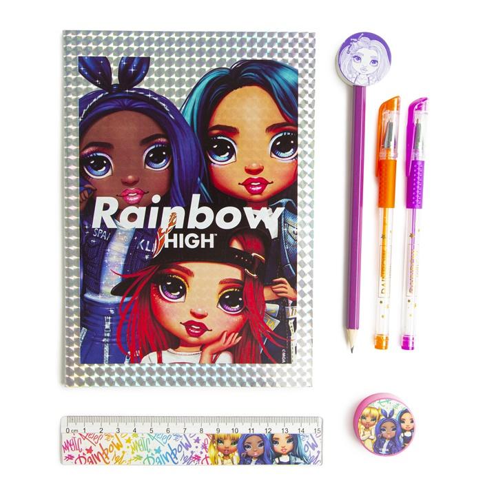 RAINBOW HIGH Holografska sveska sa priborom za pisanje, Šarena