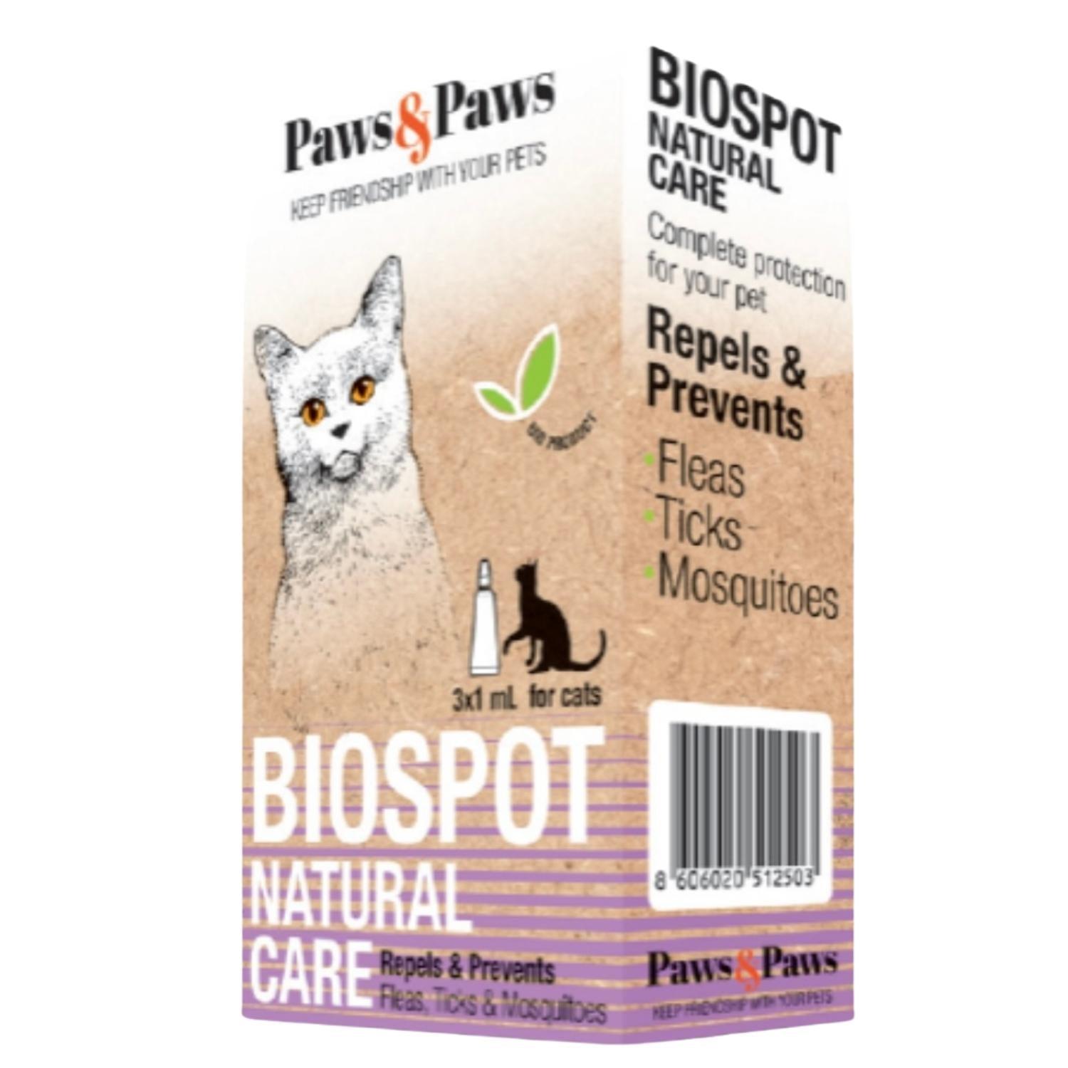 Paws&Paws Biospot antiparazitske ampule za mačke, 3x1ml