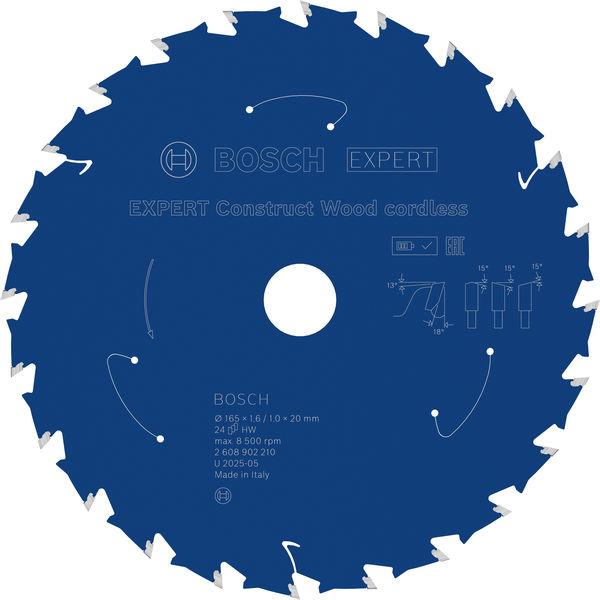 Bosch Aku list testere za građevinsko drvo Expert 2608902210, 165 mm, 24T