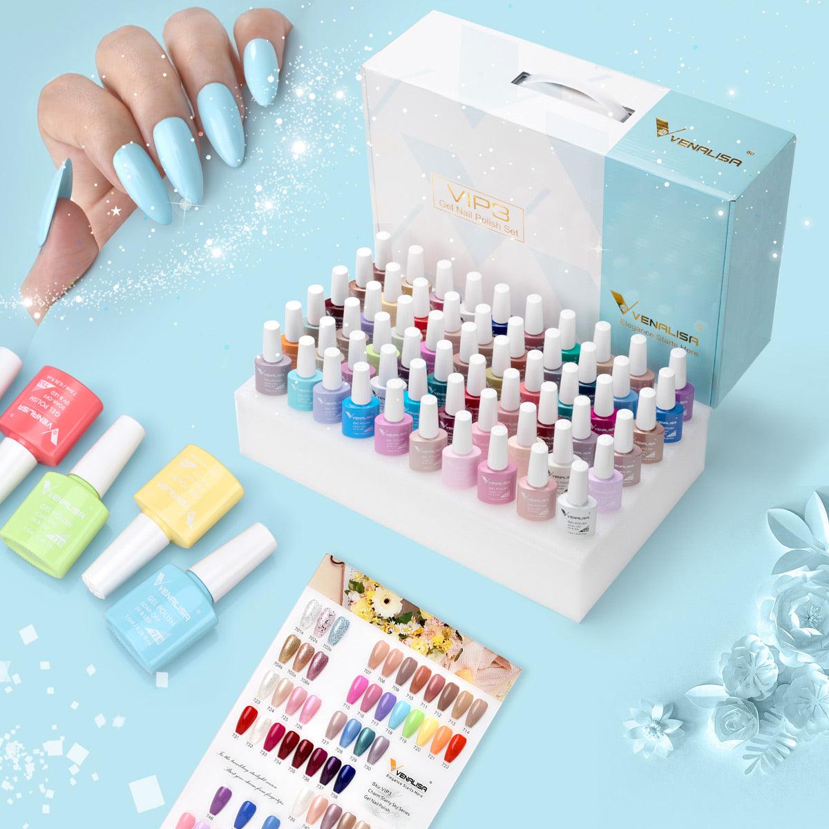 Venalisa VIP3 veliki set 60 UV/Led gel lakova, boje 701-760