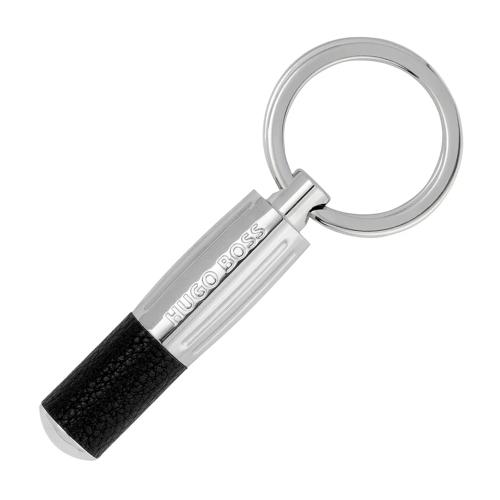Privezak HUGO BOSS, goveđa koža/metal, , Pure Iconic, HAK410A, 9*1,6*0 cm, crni