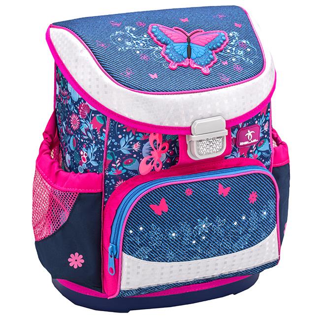 Belmil Školski ranac za devojčice Butterfly Jeans 405-33, Plavo-roze