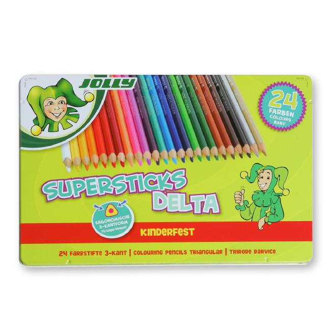 Jolly Drvene bojice u metalnoj kutiji Delta 3003 0014, 24 komada