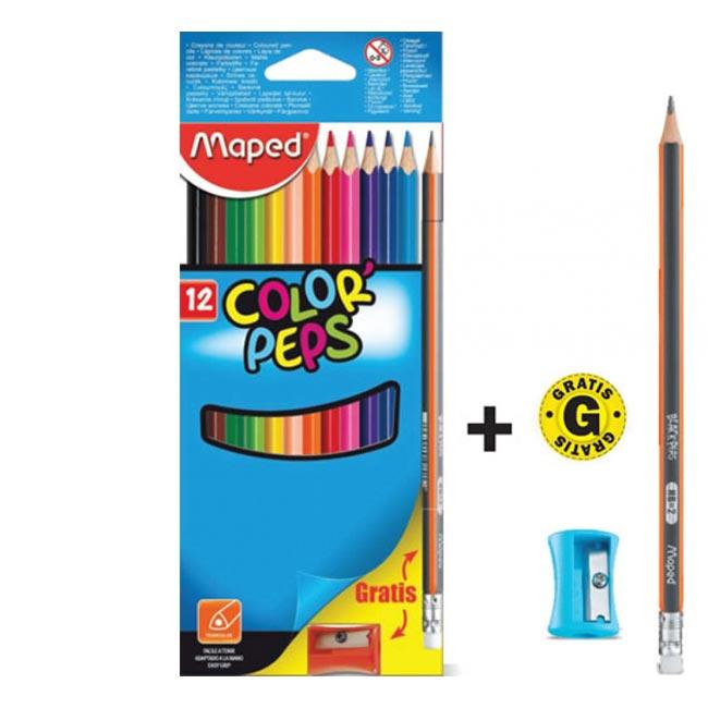 Maped Set drvenih boja sa olovkom i zarezačem, 14 komada
