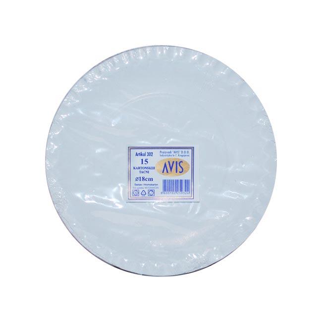 Avis Kartonske tacne, 18 cm, Bele
