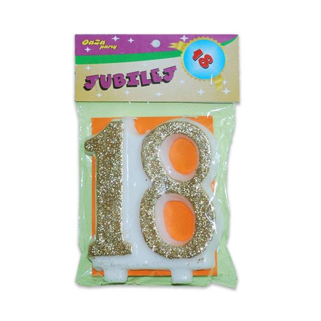 Oaza party Rođendanska svećica, 18, Zlatna boja