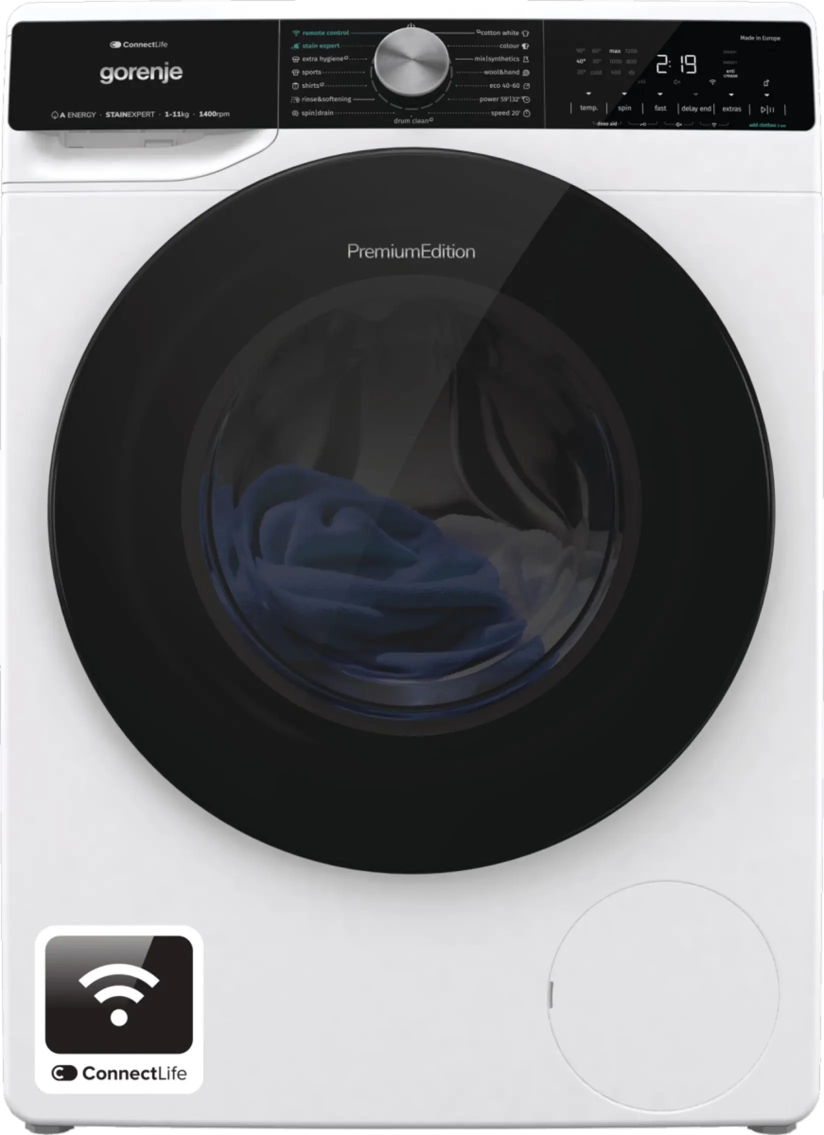 Gorenje Veš mašina VNS114A3TVIFI, 11 kg, 1400 o/min, 68L, 76dB, bela