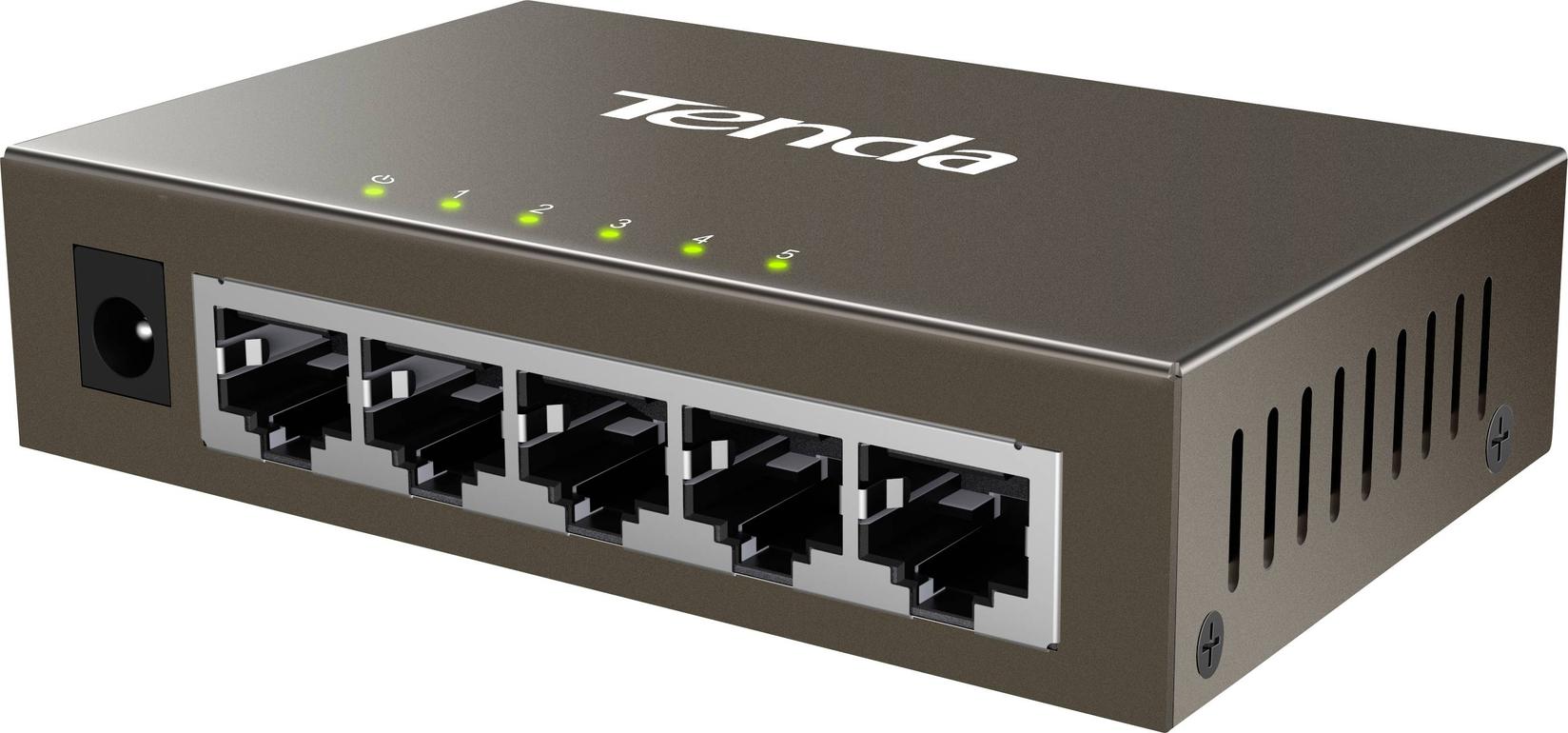 Tenda Switch 5-Port, 10/100/1000 Mbps, TEG1005D, Crni