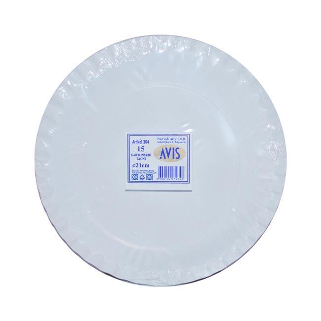 Avis Kartonske tacne, 21 cm, Bele