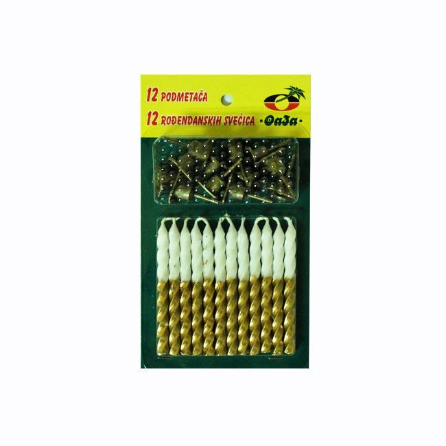 Oaza party Svećice, Spirala, 12 komda, Zlatno-bele