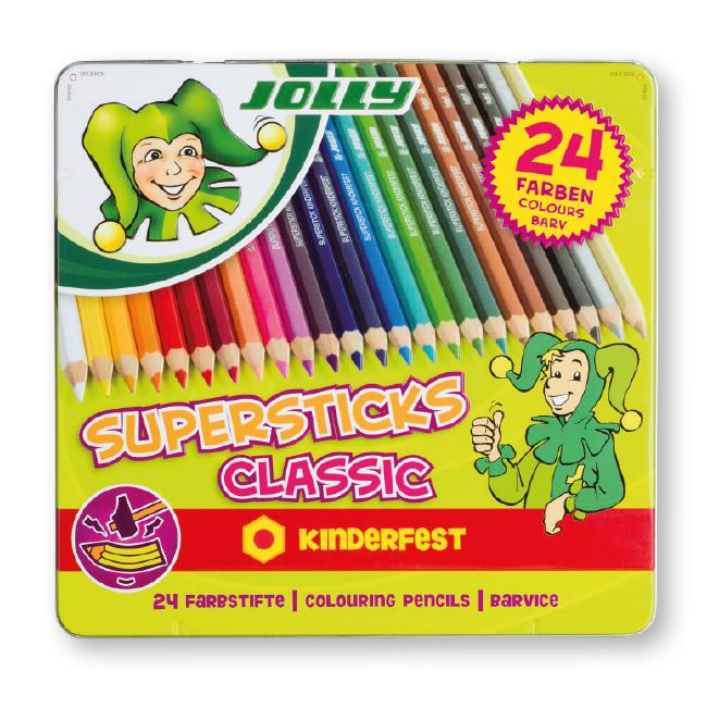 Jolly Drvene bojice u metalnoj kutiji Classic 3000 0293, 24 komada