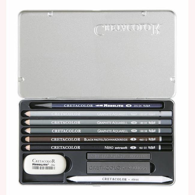 Cretacolor Set olovaka za crtanje i gumica Artino Graphite 400 21, 10 komada