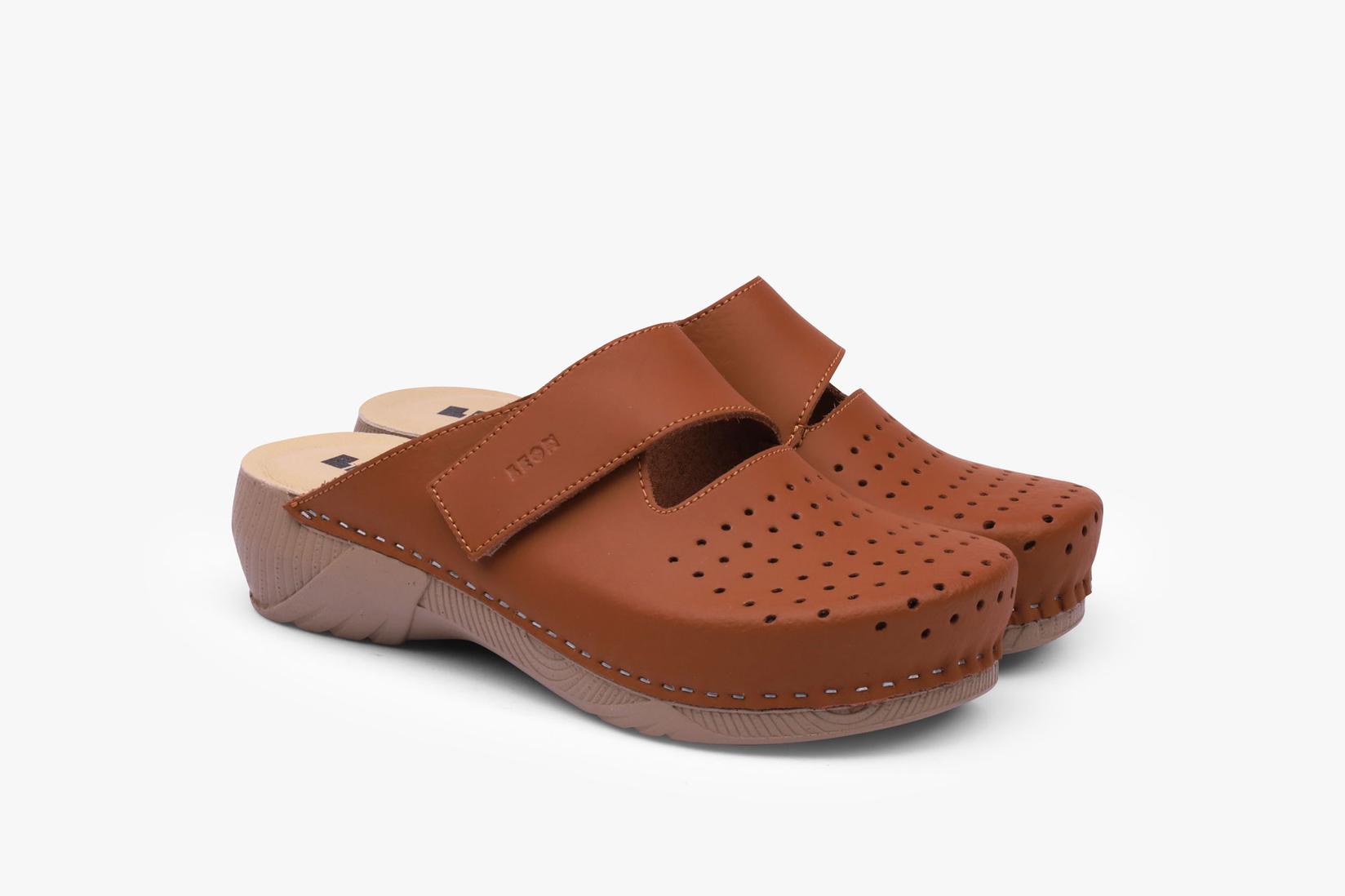 Leon Ženske klompe Rubicon, Smeđe