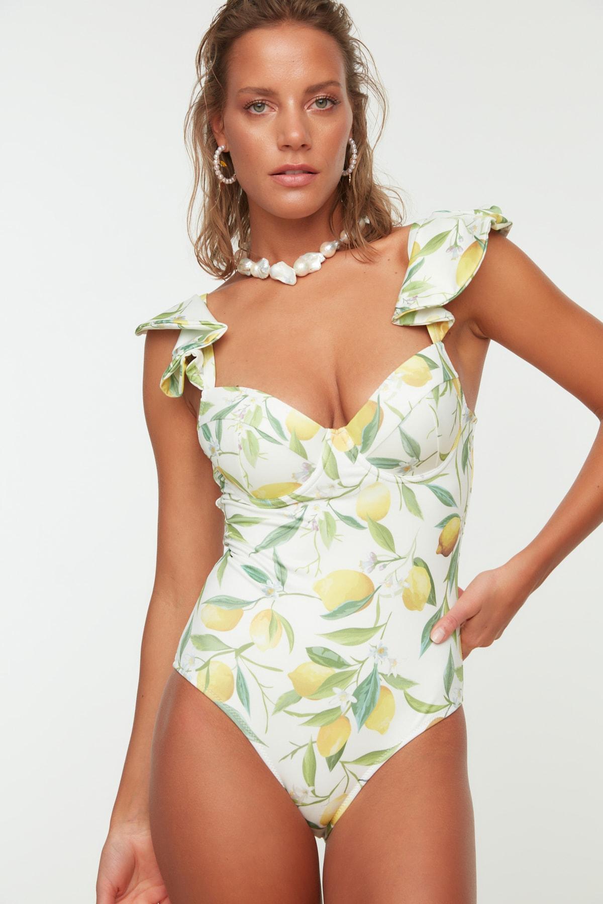 Trendyol Ženski jednodelni kupaći, Beli