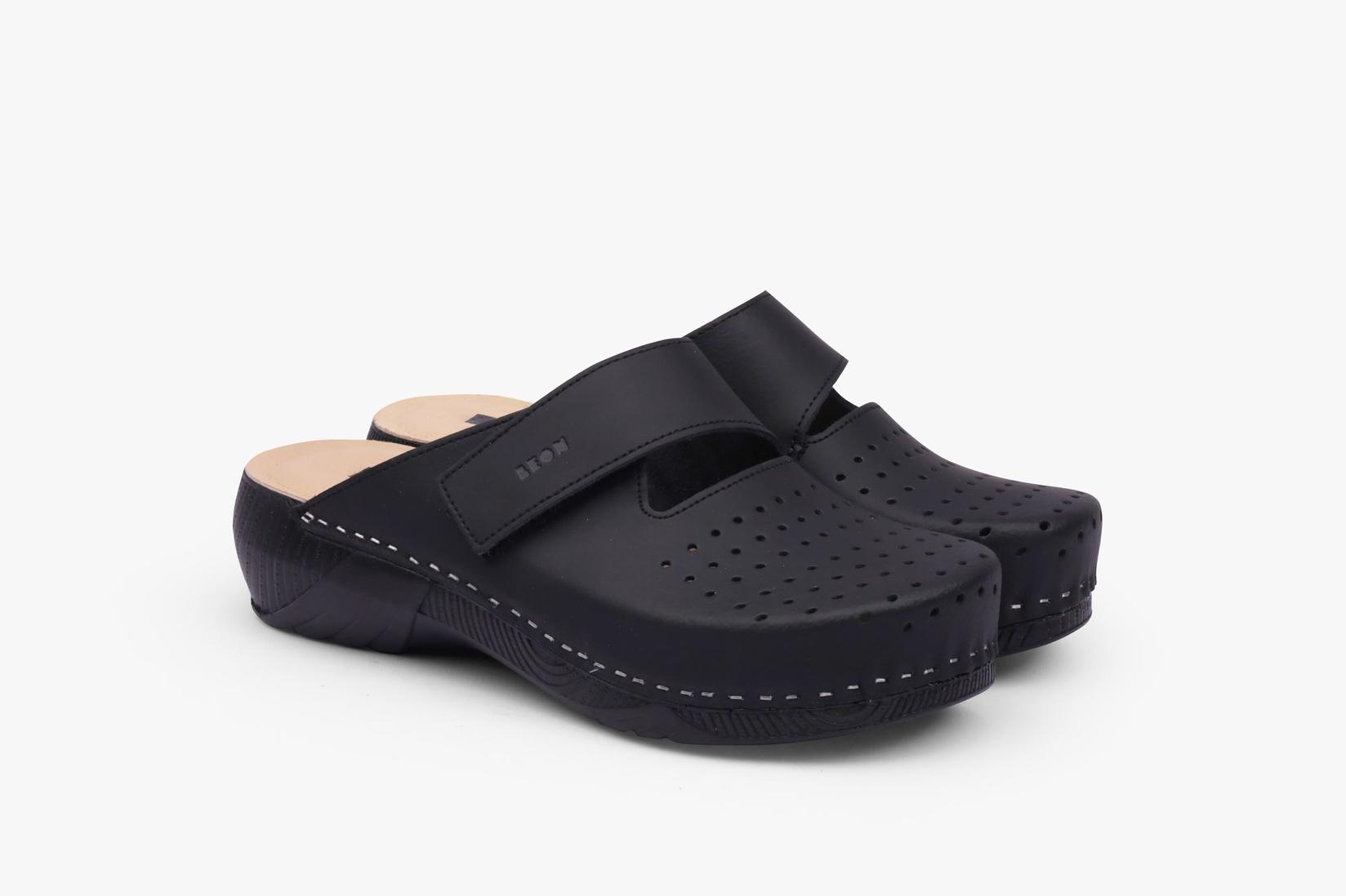 Leon Ženske klompe Rubicon, Crne