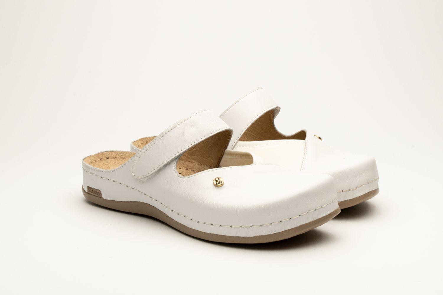 Leon Ženske klompe Ruby, Bele