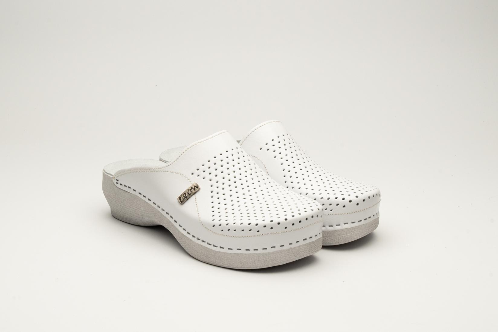 Leon Ženske klompe klasik II, Bele