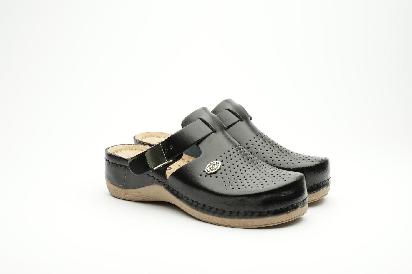 Leon Ženske klompe Lana, Crne