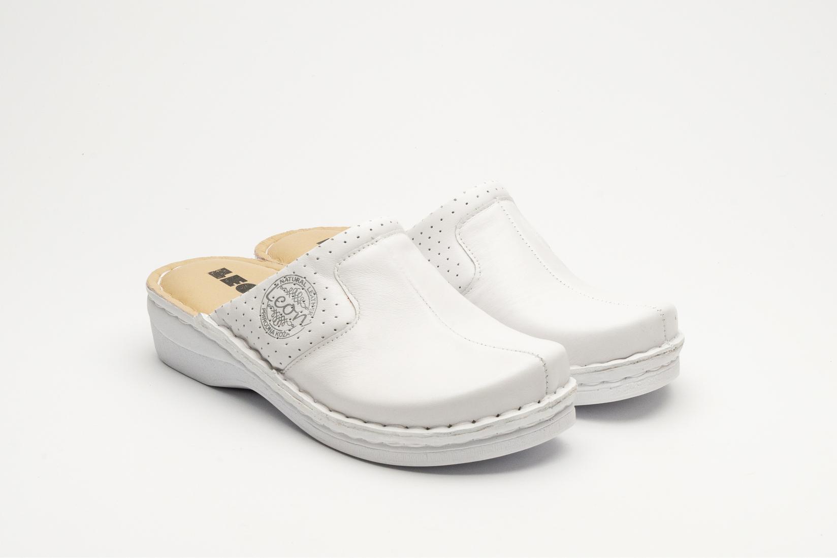 Leon Ženske klompe Emili, Bele