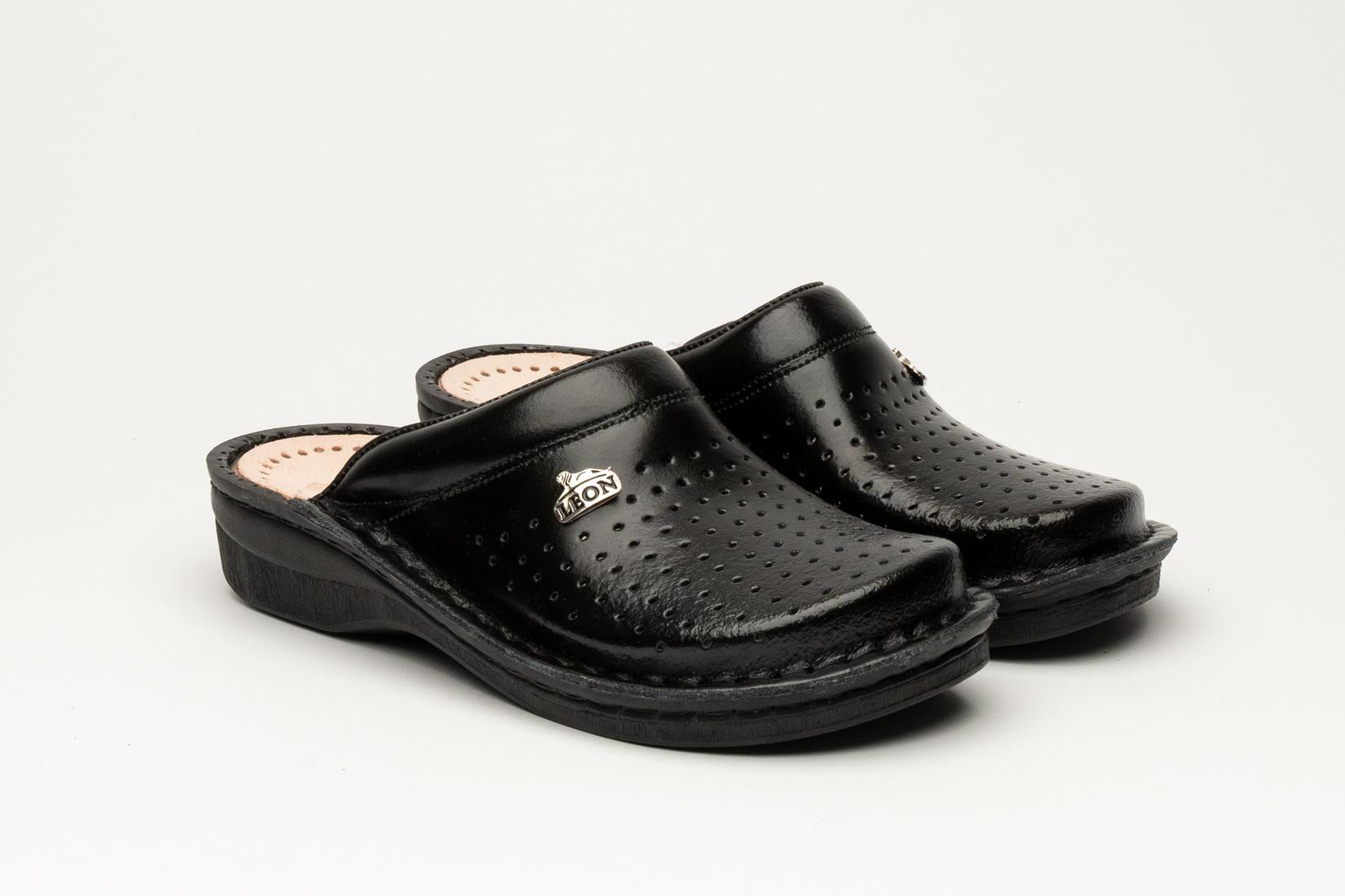 Leon Ženske klompe Elena II, Crne