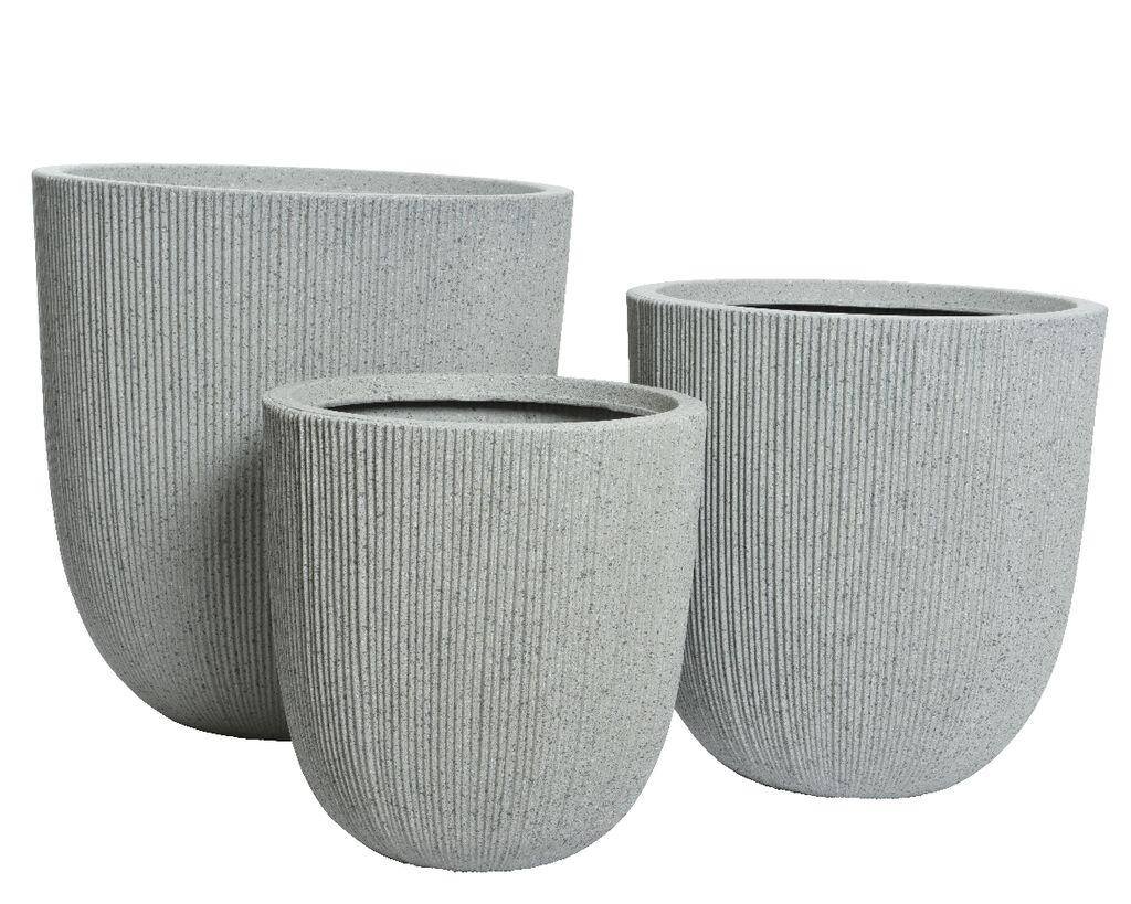 Kaemingk Set saksija Lennox Premium, 3 komada, Siva