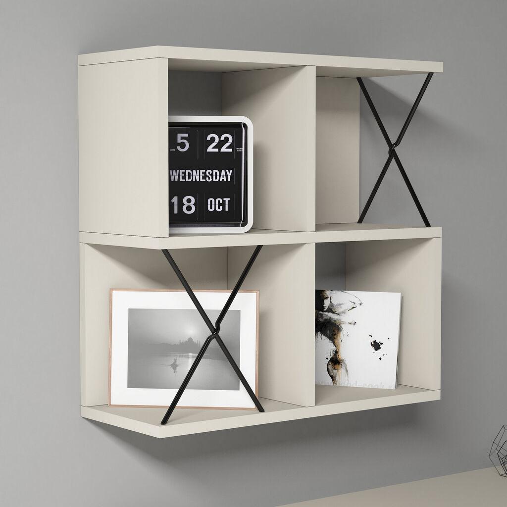 Hanah Home Zidna polica Extra, 60x60x24 cm, Krem