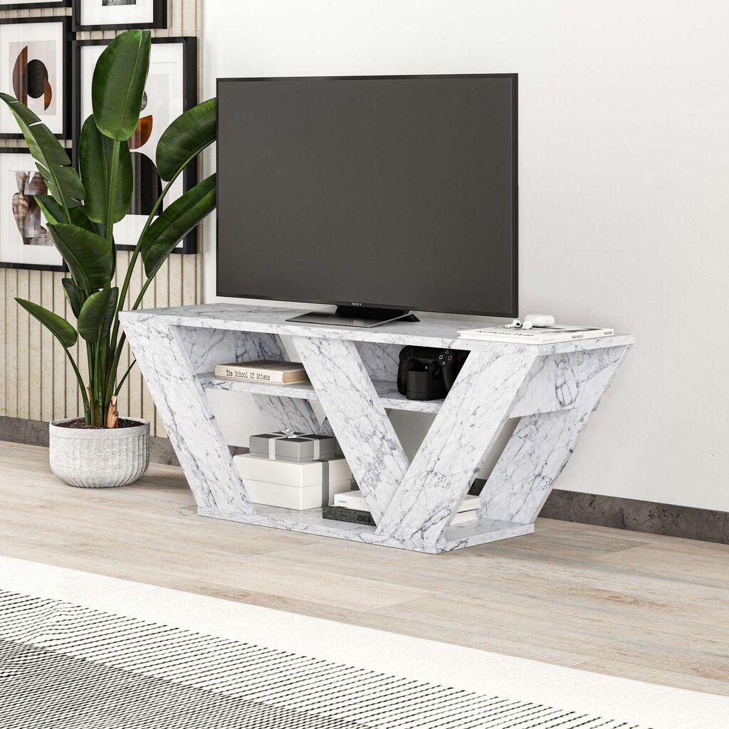 Hanah Home TV komoda Pipralla, 110x40x30 cm, Bela