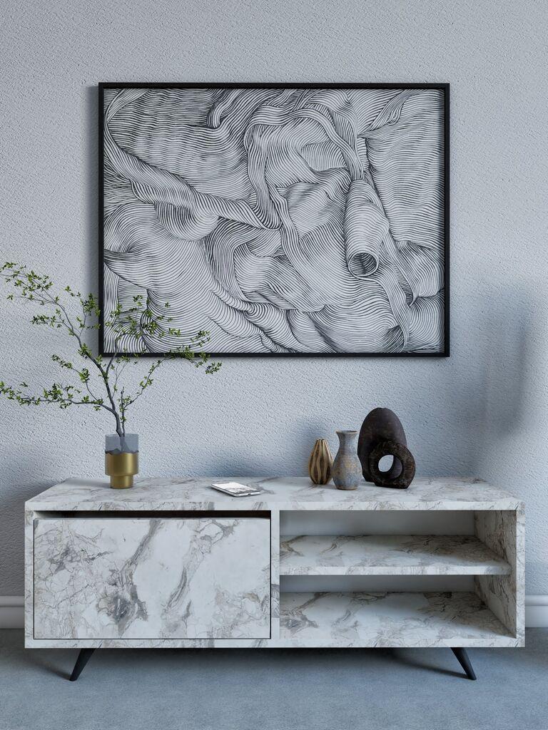 Hanah Home TV komoda Maku-Ephesus Marble, 120 cm, Siva