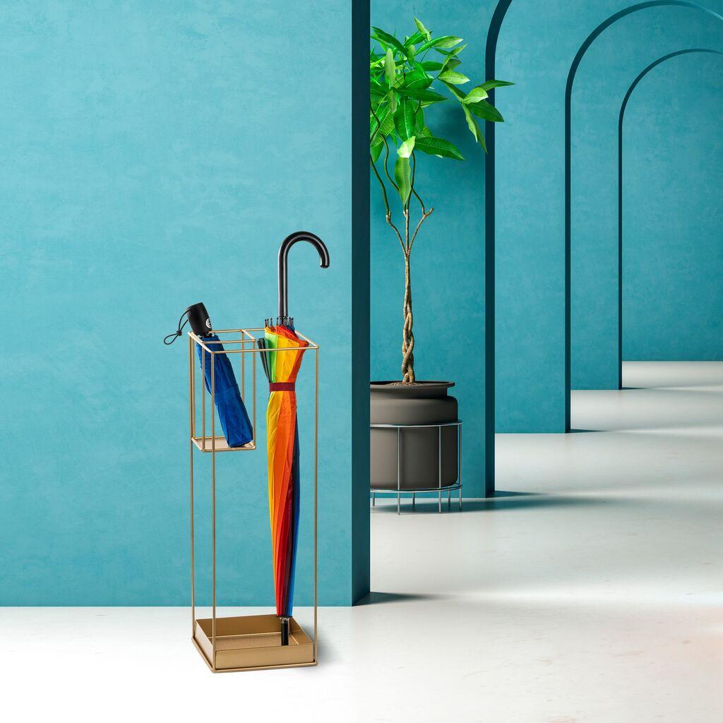 Aberto Design Stalak za kišobrane Semsiye-008, 20x20x61 cm, Zlatne boje