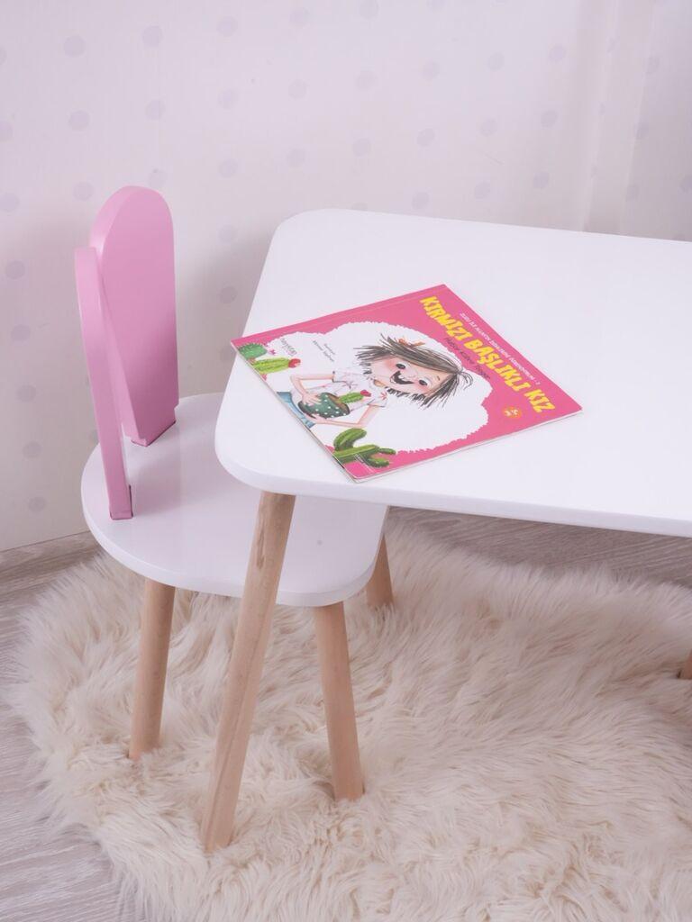 Hanah Home Set dečiji sto i stolica Bunny, Belo-roze