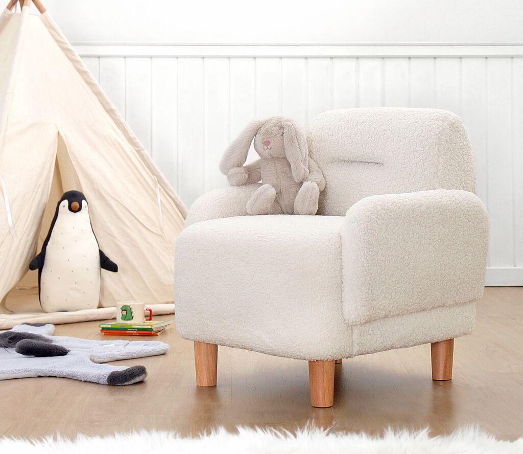 Atelier del Sofa Dečija fotelja Cobie Teddy, 49x 57 x51, Bela