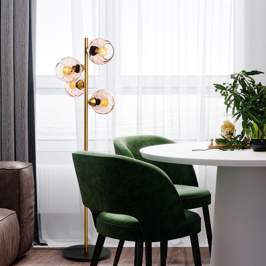 Opviq Podna lampa Benek-15-14543, 36x36x135 cm, IP20, Zlatno-roze boja