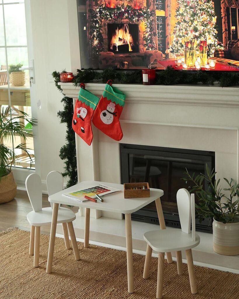 Hanah Home Set dečiji sto i stolice Bunny, Beli