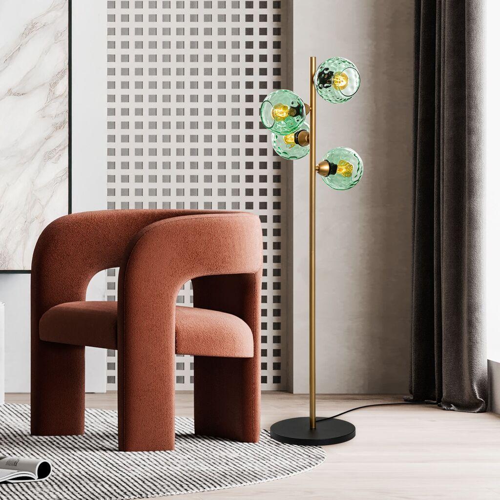 Opviq Podna lampa Benek-15-14545, 36x36x135 cm, IP20, Zlatno-zelena boja