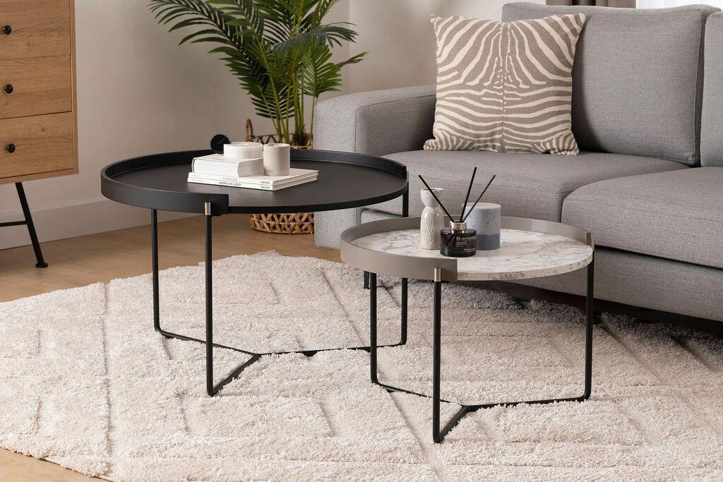 Hanah Home Set klub stočića Mandy, 2 komada, 80x51x80, 60x41x60 cm, Antracit