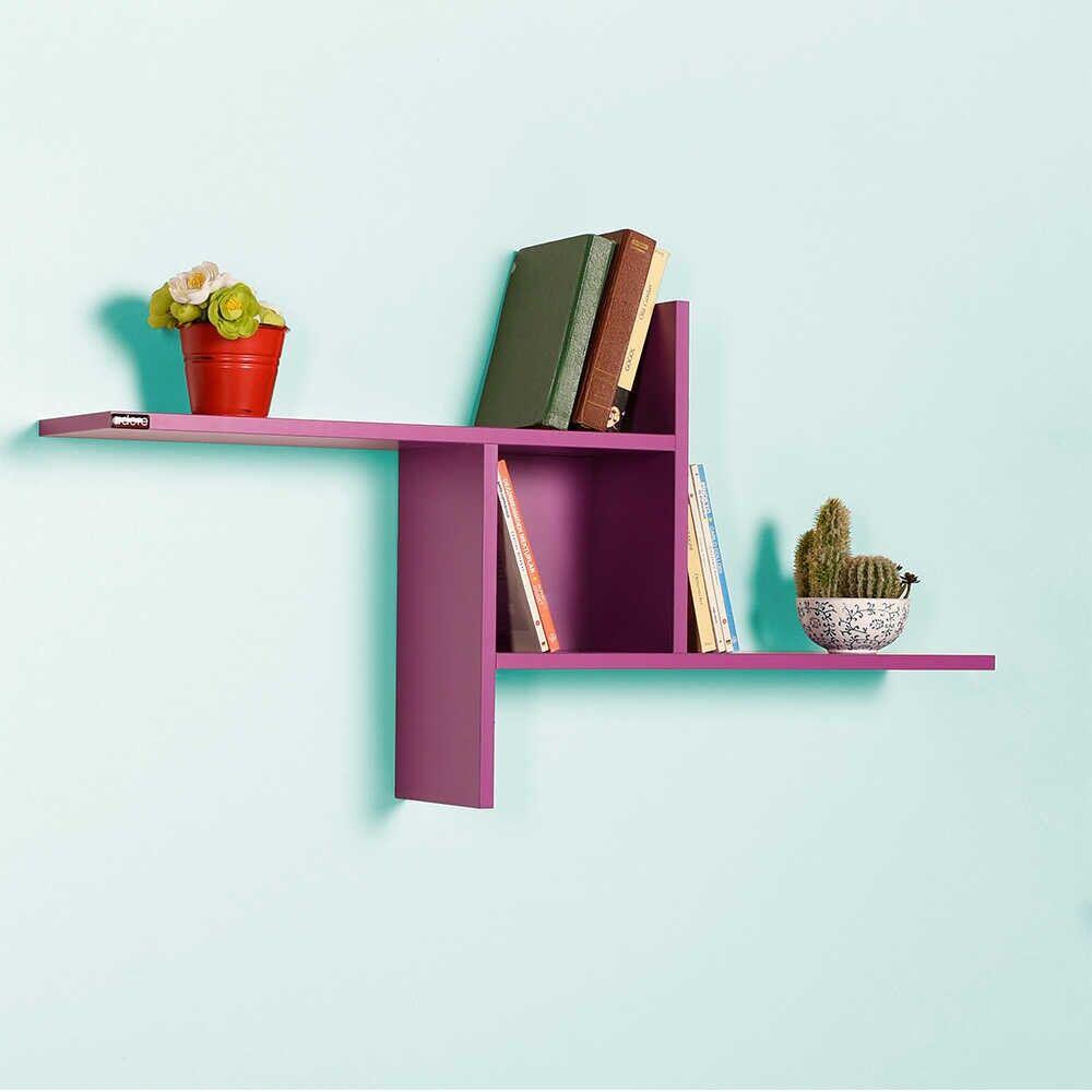 Hanah Home Zidna polica Raf-04-Uu-1, 100x50x18 cm, Ljubičasta