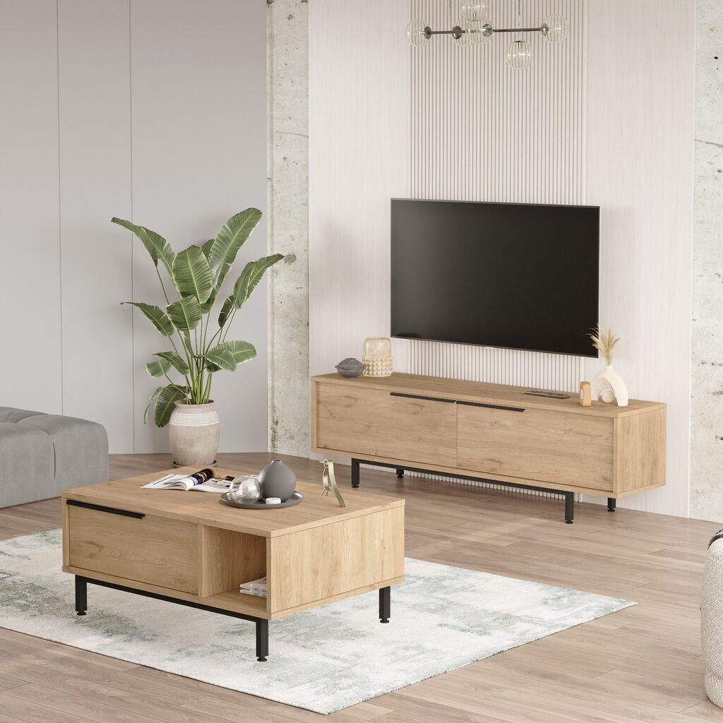 Hanah Home Set TV komoda i klub sto ON19-S, Hrast