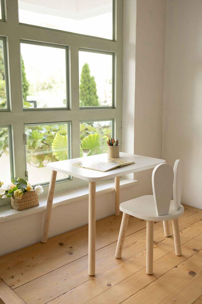 Hanah Home Set dečiji sto i stolice Bunny, Beli